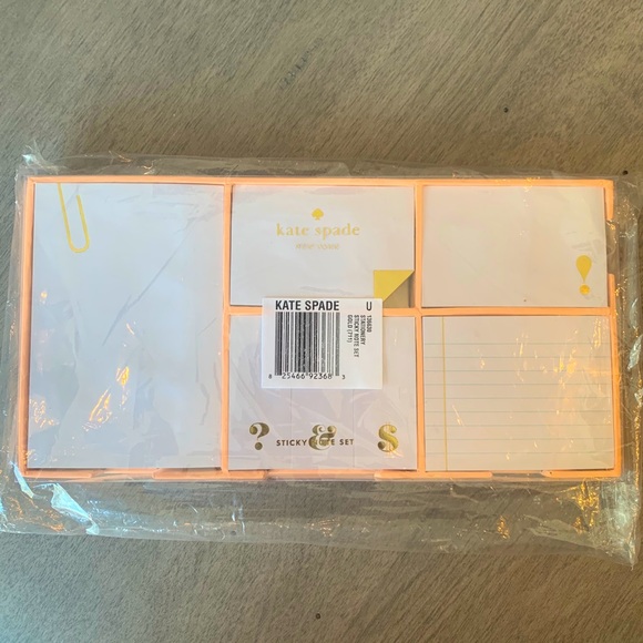 NWT Kate Spade Strike Gold sticky note set.